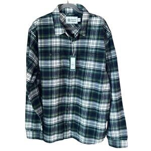 Alpine Design Flannel Shirt Men's XL Plaid Green Midweight Button Up NWT